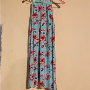 Teal floral dress